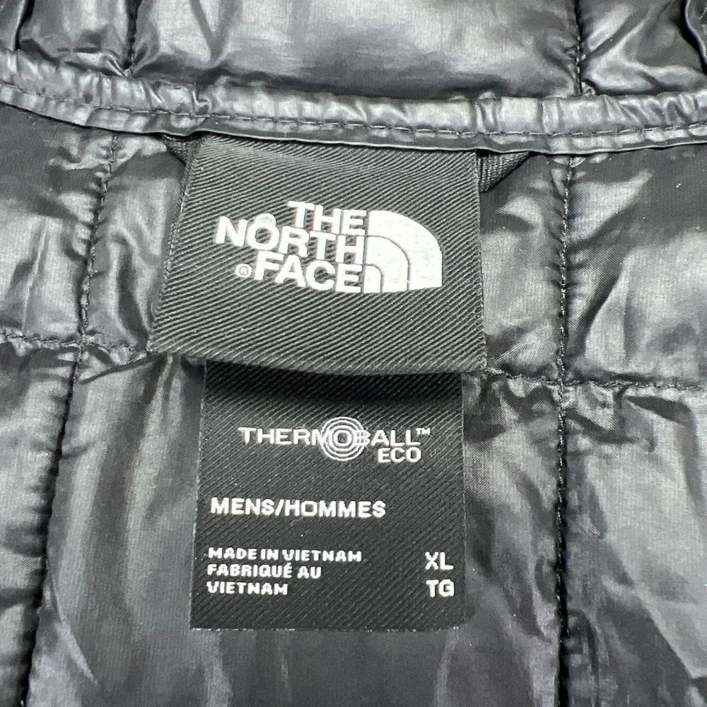 The North Face Thermoball Eco Jacket Mens XL Black Hooded Full Zip Long Sleeve